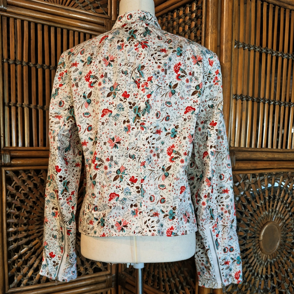 GAP Moto Jacket - Red Floral - Fully Lined - XL - NWOT - Picture 11 of 16